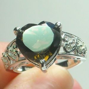 NWT Natural Smoky Quartz & Topaz Ring